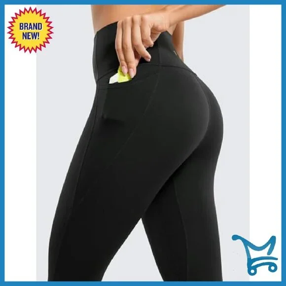 High Waisted Yoga Leggings with Pockets 25" Buttery Soft Gym Pants - Picture 5 of 6